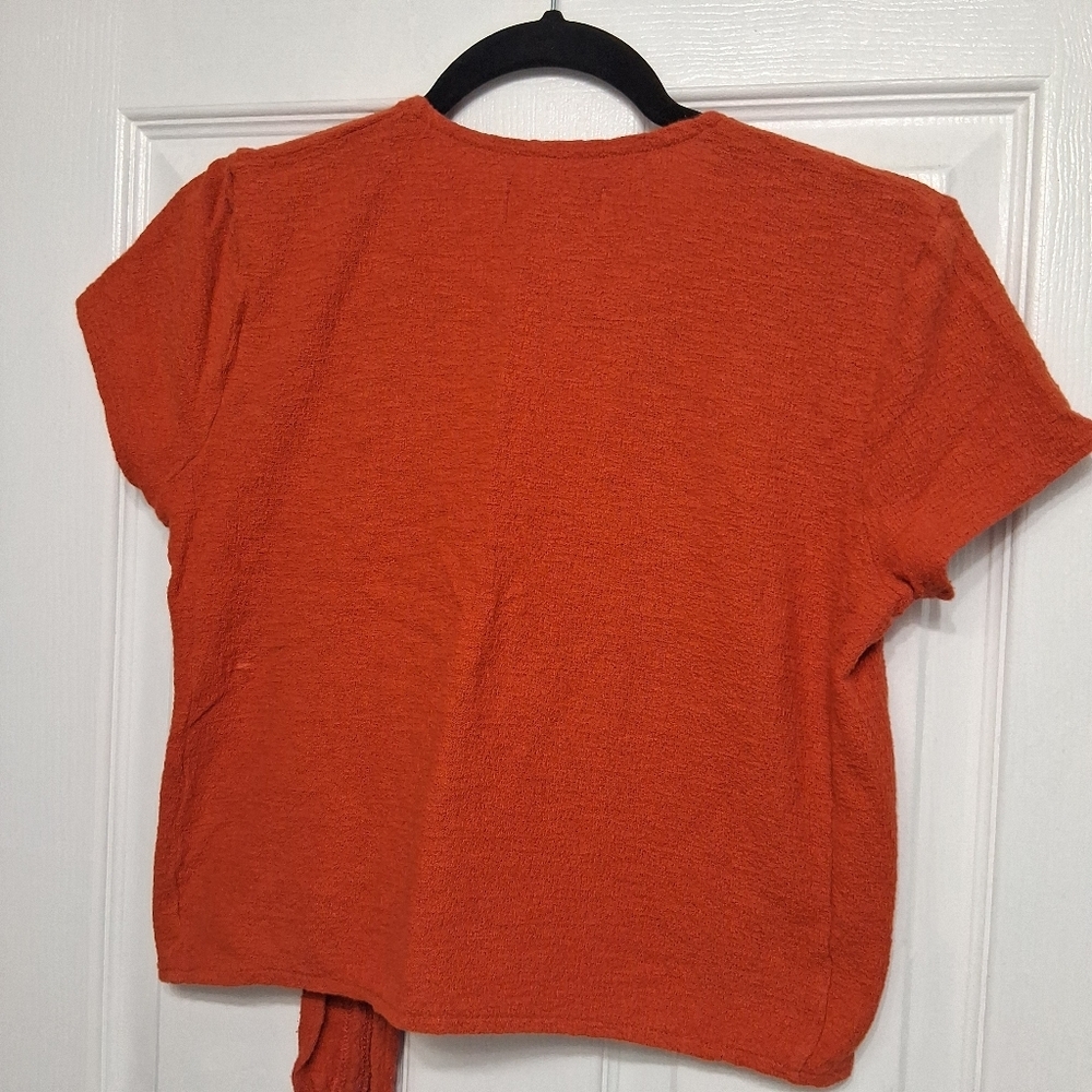 Madewell Texture & Thread Faux Wrap Tie  Top   Size XS - Picture 7 of 8